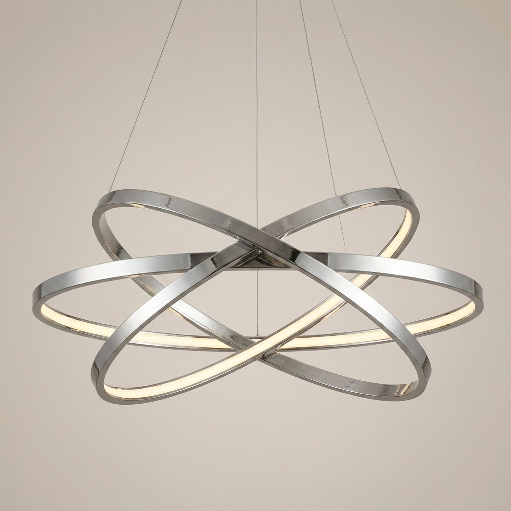 Lustre LED Argintii – Design Contemporan si Rafinat