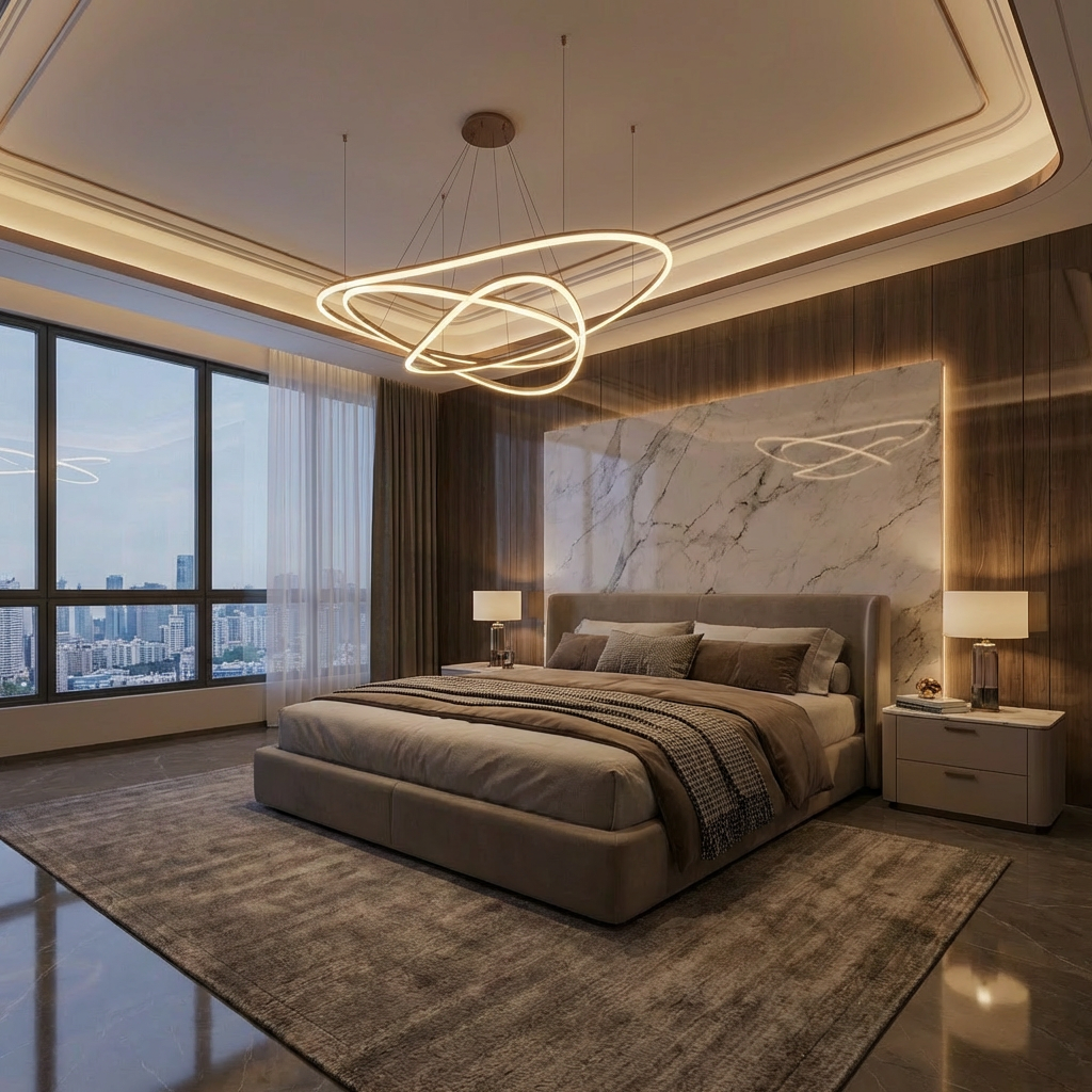 Lustre LED Dormitor Moderne – Trei tipuri de lumina si Telecomanda