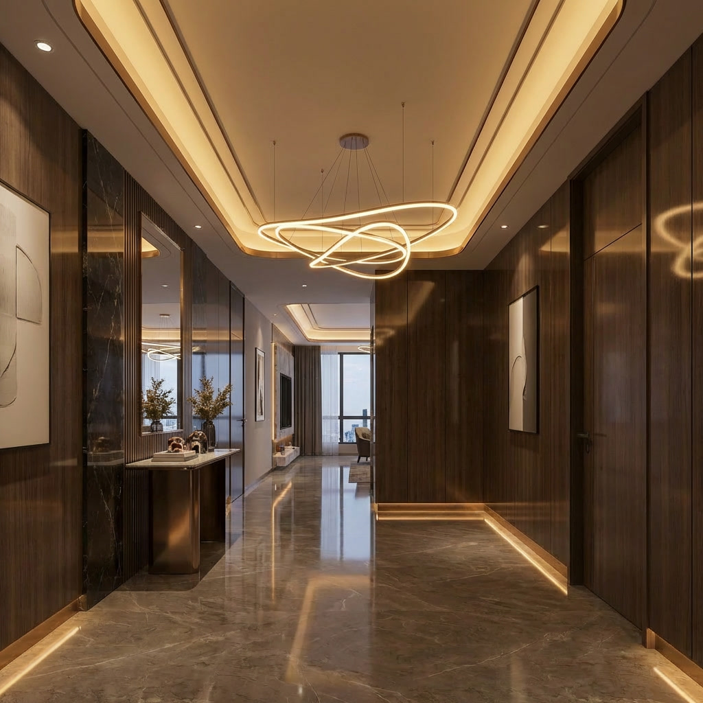 Lustre LED Hol – Compacte si Elegante pentru Spatii de Intrare