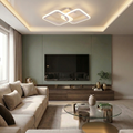 Lustra LED cu telecomanda, 72W, alba, trei tipuri de lumina calda/naturala/rece, dimabila, aplicata, patrata