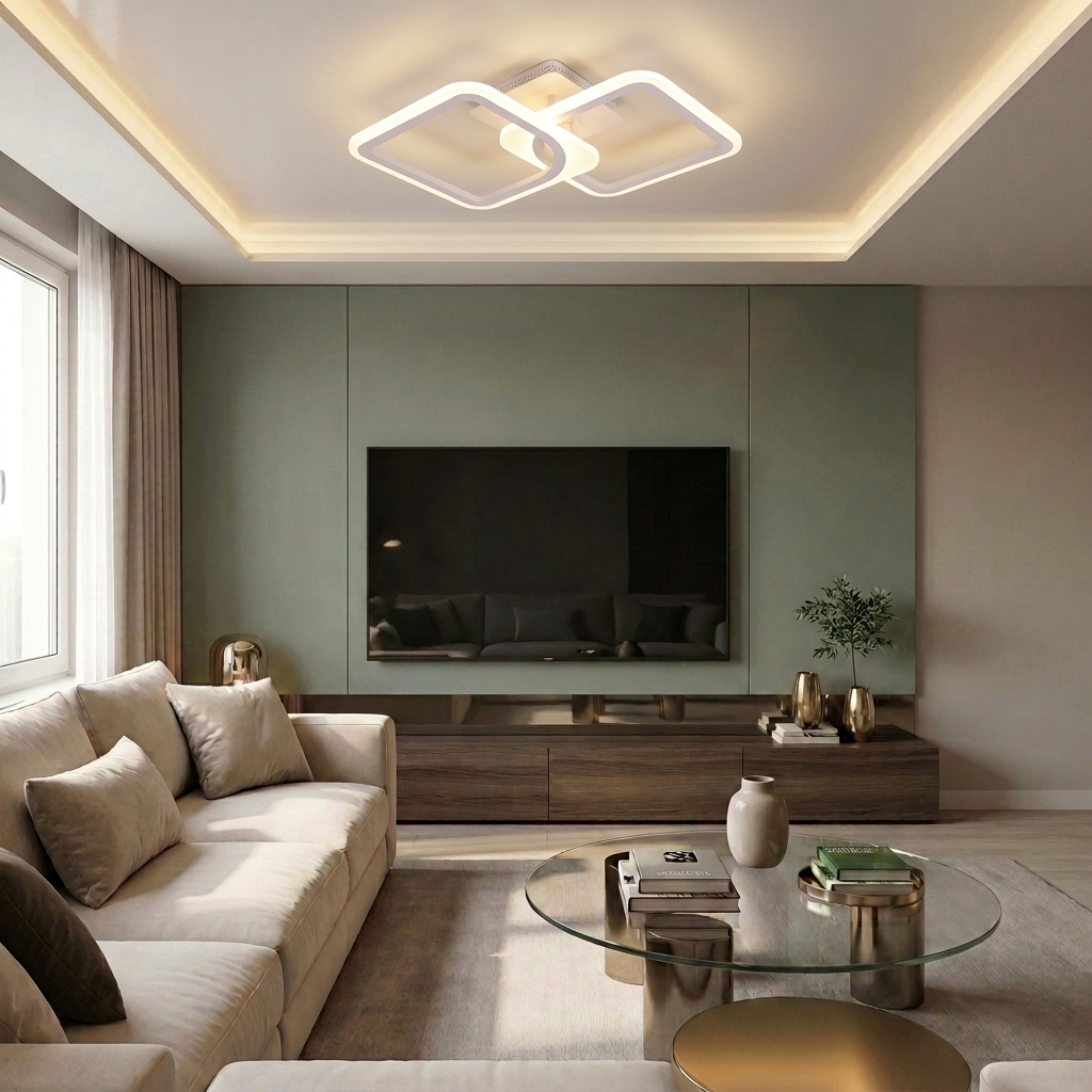 Lustră LED patrata 72W alba - lustre-led.ro