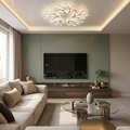 Lustra LED cu telecomanda, 150W, alba, trei tipuri de lumina calda/naturala/rece, dimabila, aplicata, rotunda