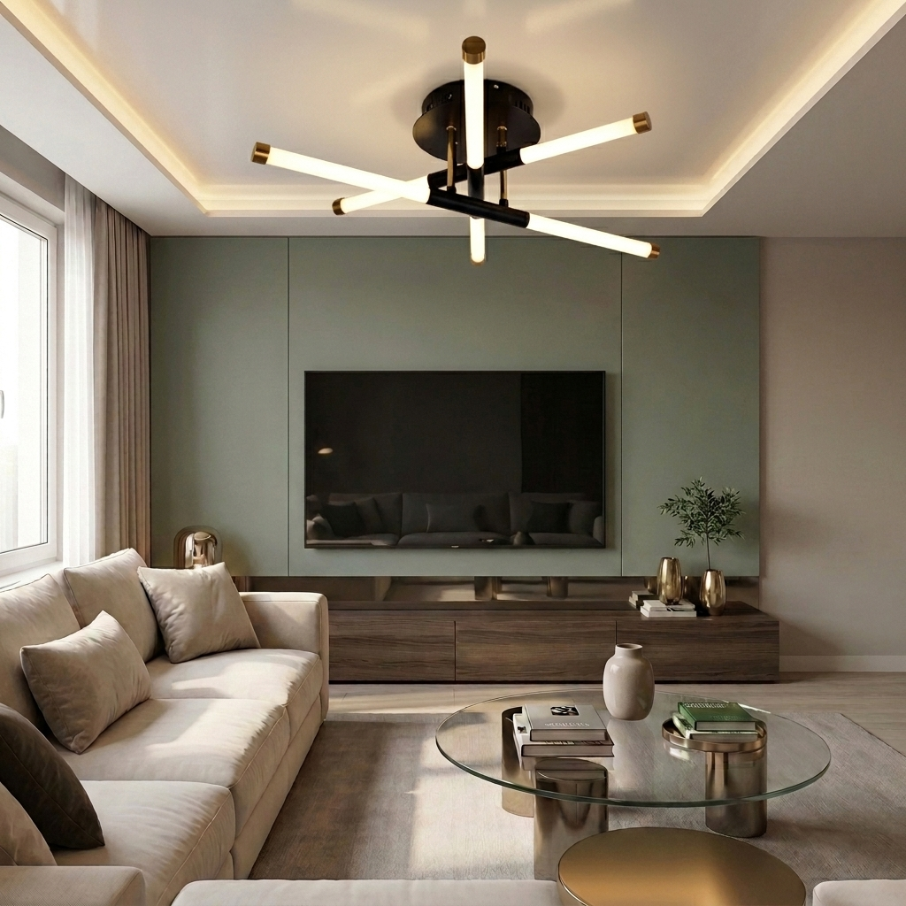 Lustră LED asimetrica 35W neagra - lustre-led.ro