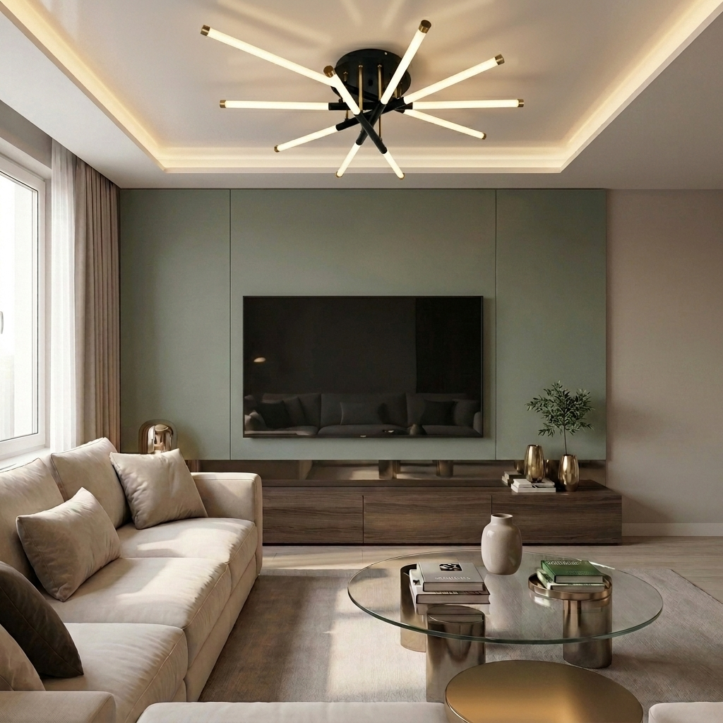 Lustră LED asimetrica 75W neagra - lustre-led.ro