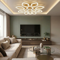 Lustra LED cu telecomanda, 240W, aurie, trei tipuri de lumina calda/naturala/rece, dimabila, aplicata, rotunda