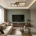 Lustra LED cu telecomanda, 95W, neagra, trei tipuri de lumina calda/naturala/rece, dimabila, aplicata, asimetrica