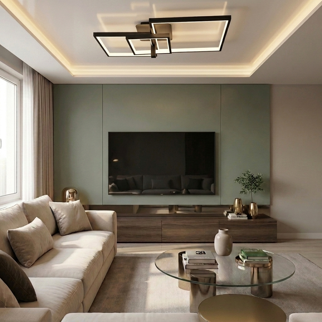 Lustră LED asimetrica 95W neagra - lustre-led.ro