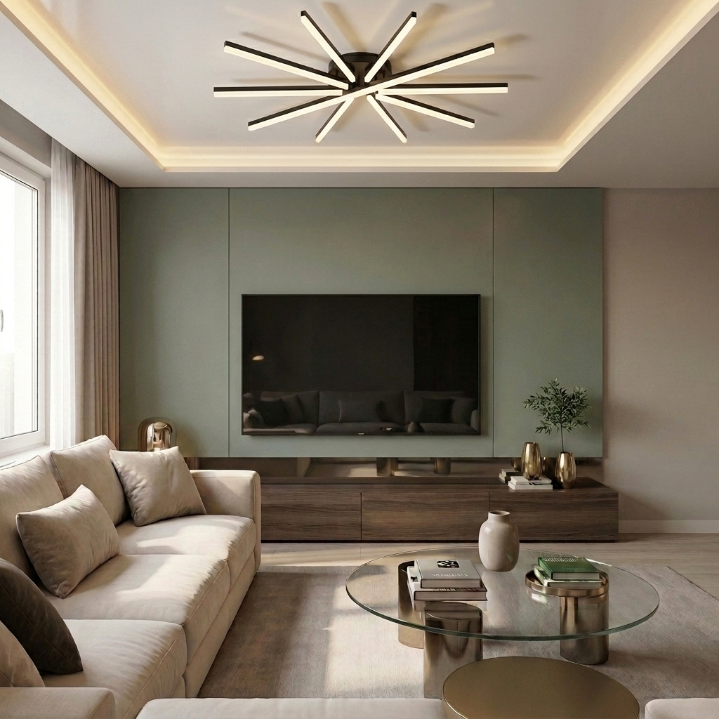 Lustră LED asimetrica 95W neagra - lustre-led.ro