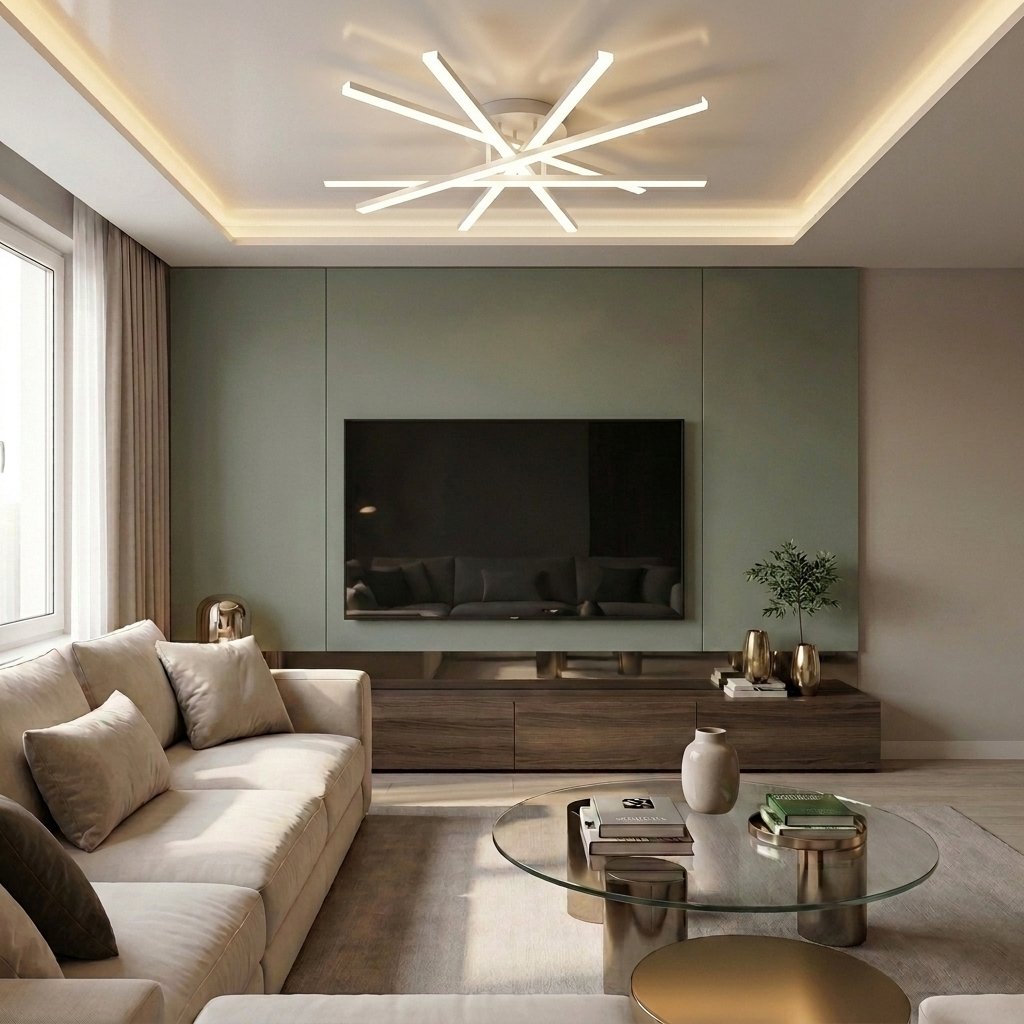 Lustră LED asimetrica 95W alba - lustre-led.ro