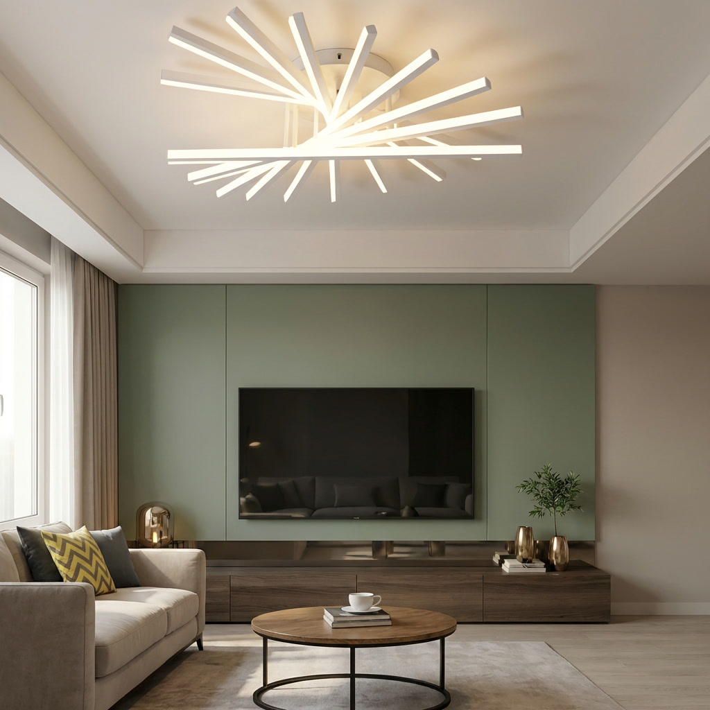 Lustră LED asimetrica 164W alba - lustre-led.ro