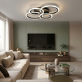 Lustra LED cu telecomanda, 76W, neagra, trei tipuri de lumina calda/naturala/rece, dimabila, aplicata, rotunda