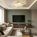Lustra LED cu telecomanda, 228W, alba, trei tipuri de lumina calda/naturala/rece, dimabila, aplicata, patrata