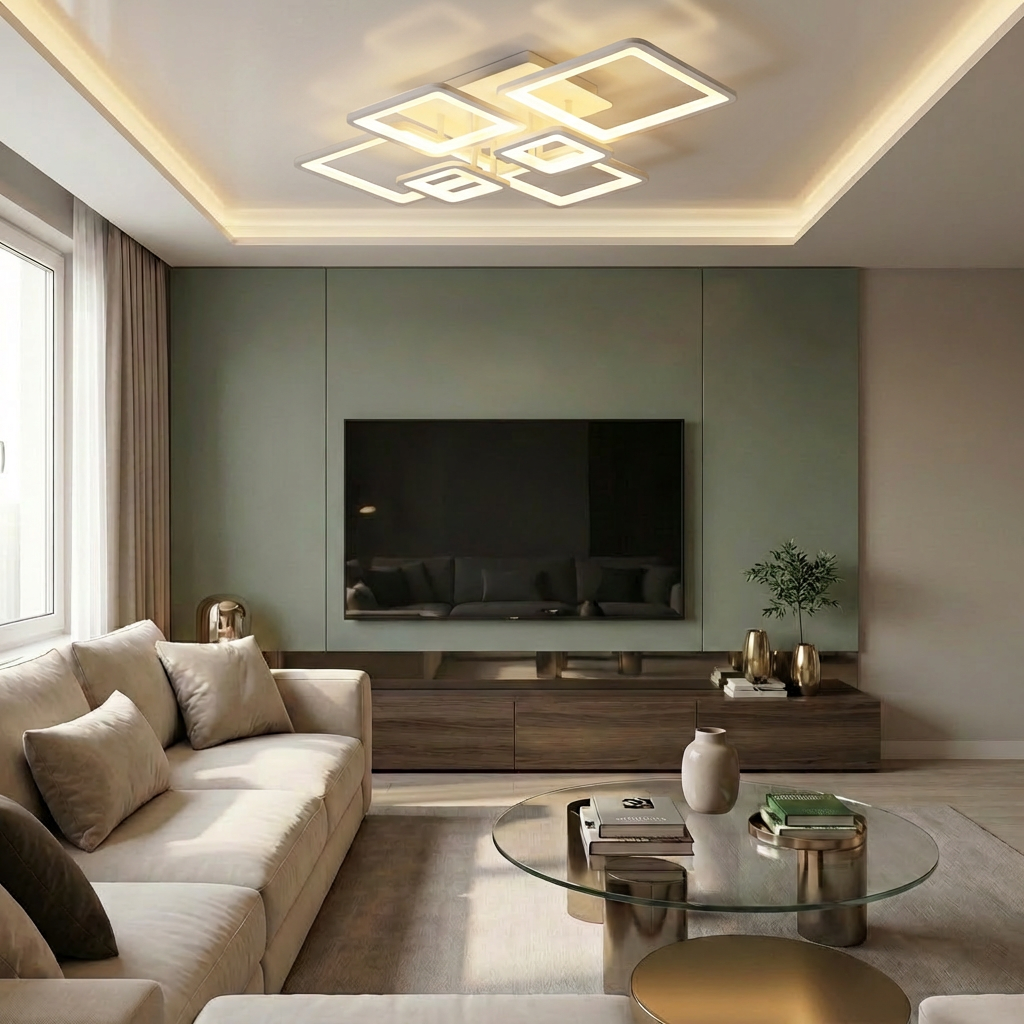 Lustră LED patrata 228W alba - lustre-led.ro