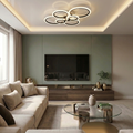 Lustra LED cu telecomanda, 160W, maro, trei tipuri de lumina calda/naturala/rece, dimabila, aplicata, rotunda