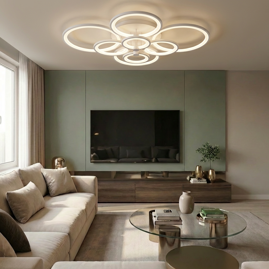 Lustră LED rotunda 250W alba - lustre-led.ro