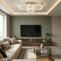 Lustra LED cu telecomanda, 120W, argintie, trei tipuri de lumina calda/naturala/rece, dimabila, aplicata, patrata