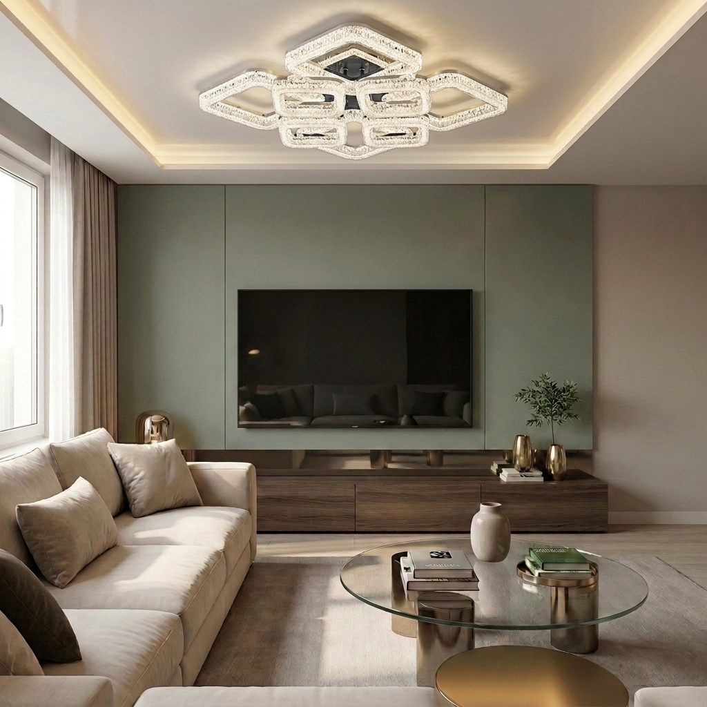 Lustră LED patrata 200W argintie - lustre-led.ro