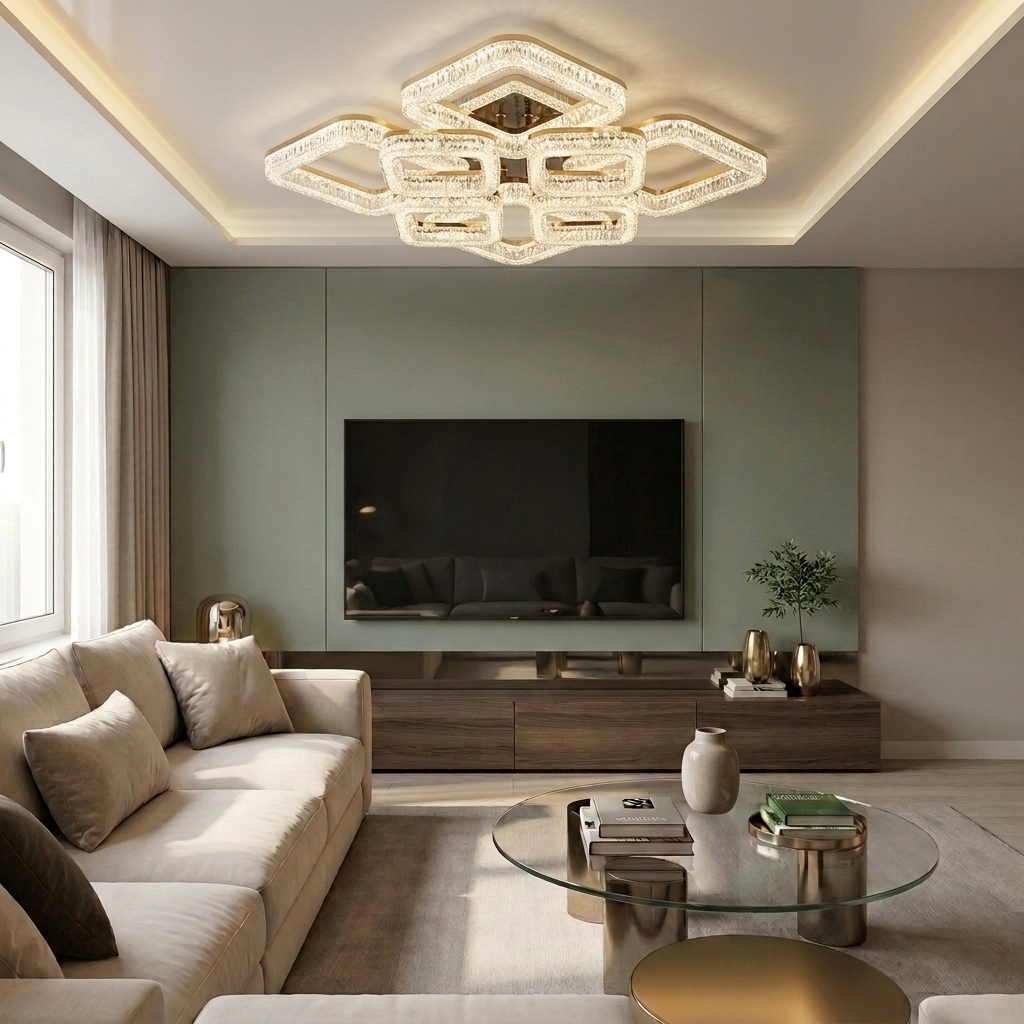 Lustră LED patrata 200W aurie - lustre-led.ro