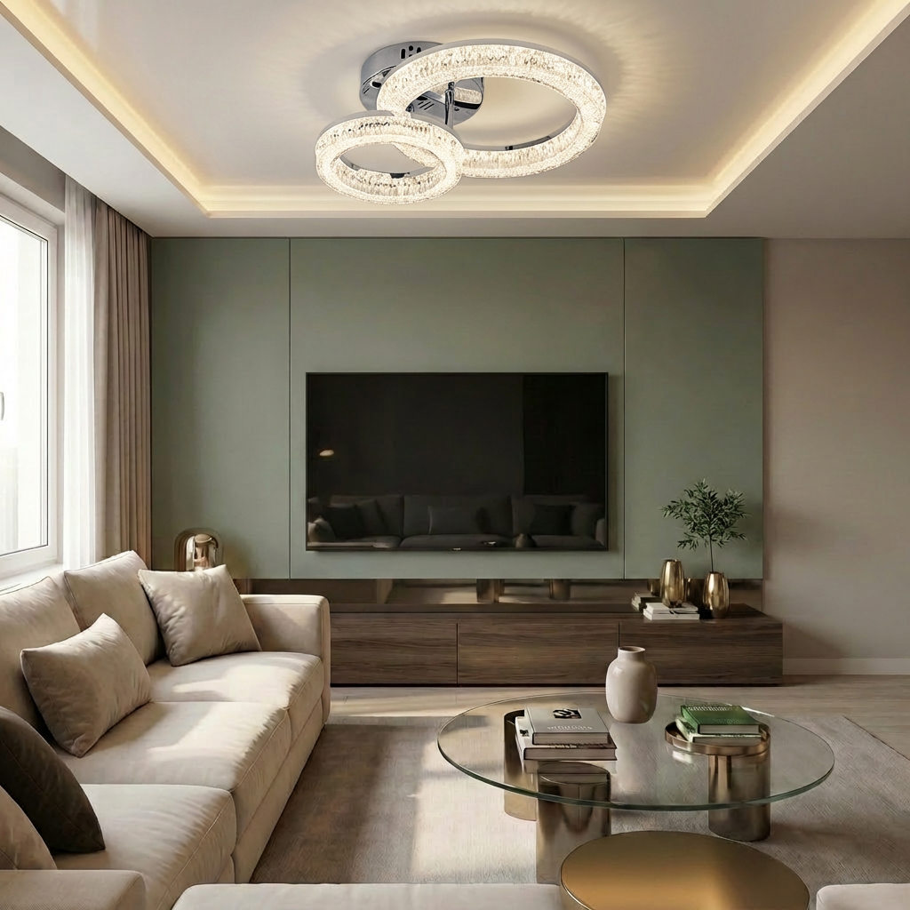Lustră LED rotunda 80W argintie - lustre-led.ro