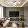 Lustra LED cu telecomanda, 120W, argintie, trei tipuri de lumina calda/naturala/rece, dimabila, aplicata, rotunda