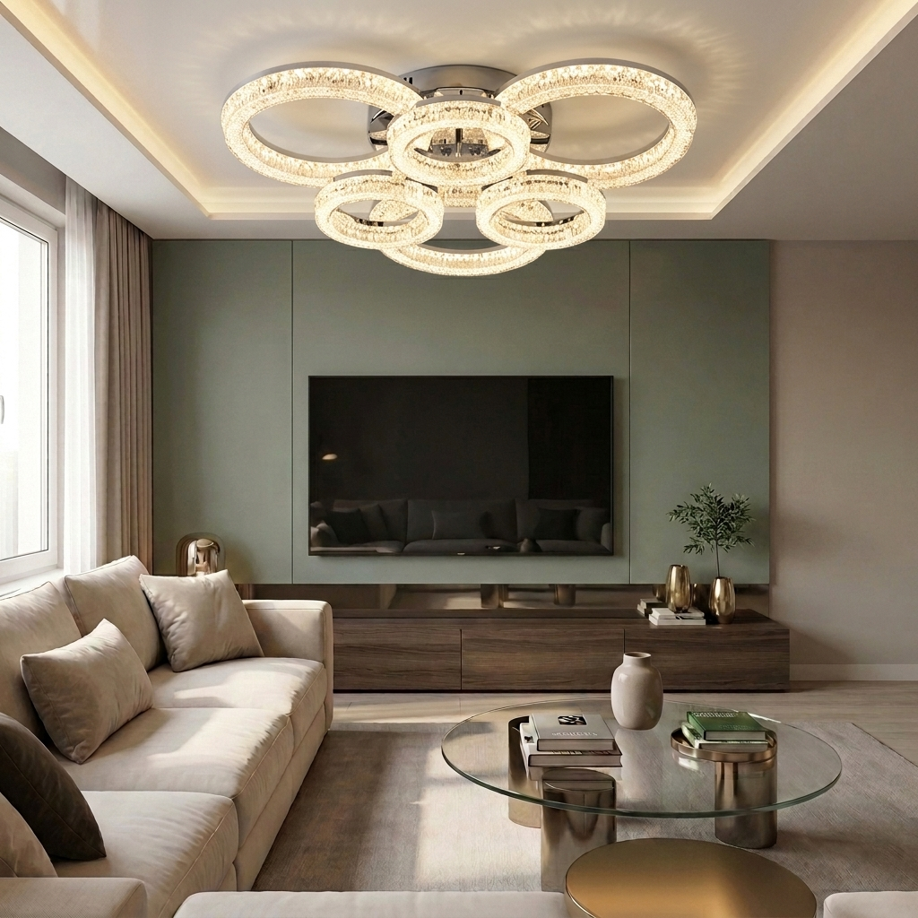 Lustră LED rotunda 200W argintie - lustre-led.ro