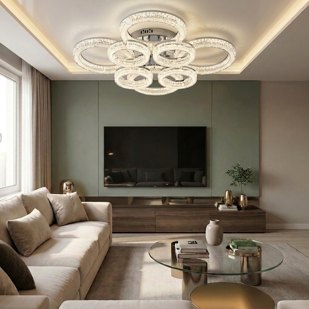 Lustră LED rotunda 240W argintie - lustre-led.ro