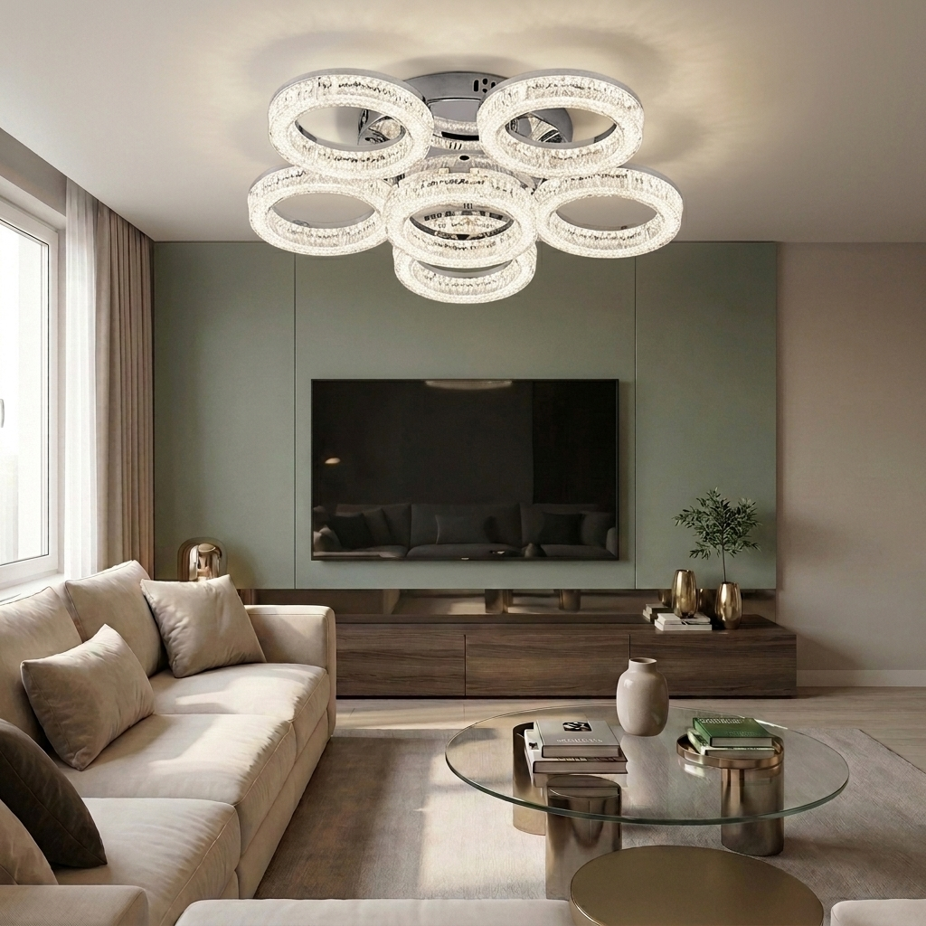 Lustră LED rotunda 120W argintie - lustre-led.ro