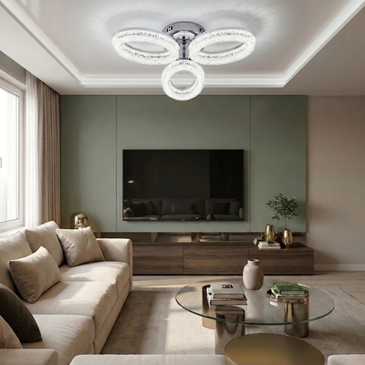 Lustra LED cu telecomanda, 80W, argintie, trei tipuri de lumina calda/naturala/rece, dimabila, aplicata, rotunda