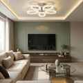 Lustra LED cu telecomanda, 120W, argintie, trei tipuri de lumina calda/naturala/rece, dimabila, aplicata, rotunda