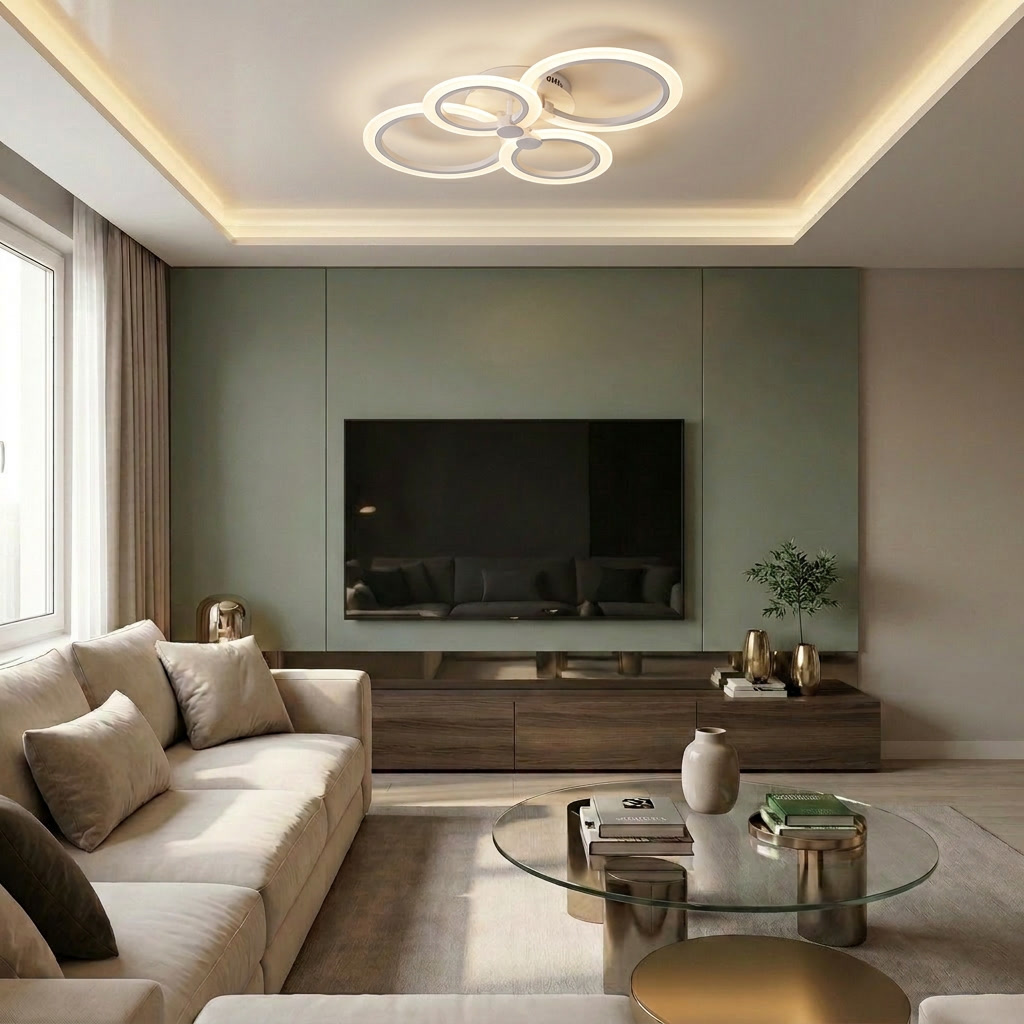 Lustră LED rotunda 80W alba - lustre-led.ro