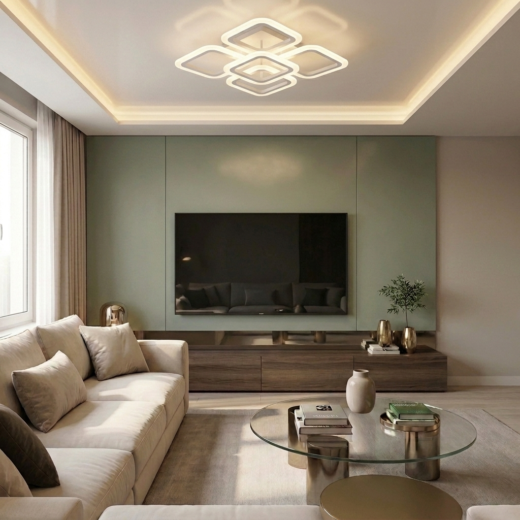 Lustră LED patrata 59W alba - lustre-led.ro