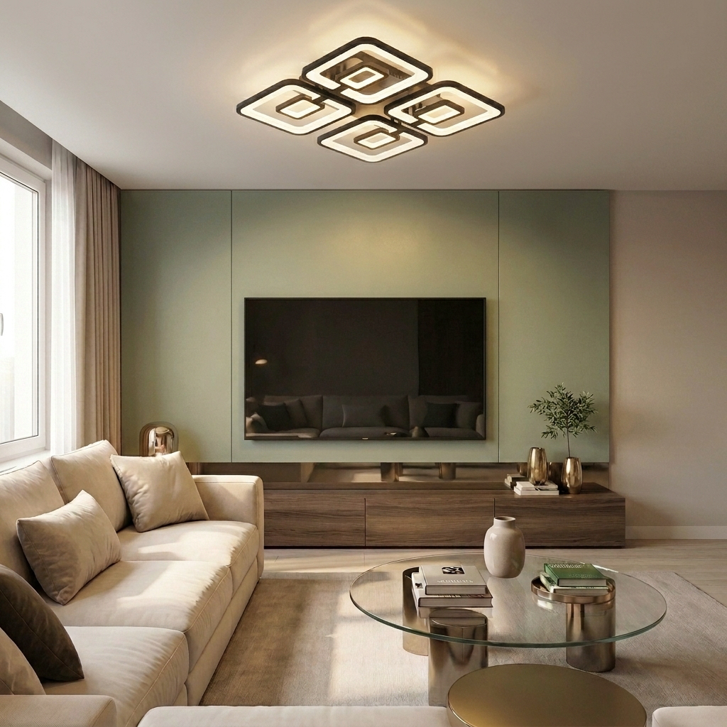 Lustră LED patrata 200W neagra - lustre-led.ro