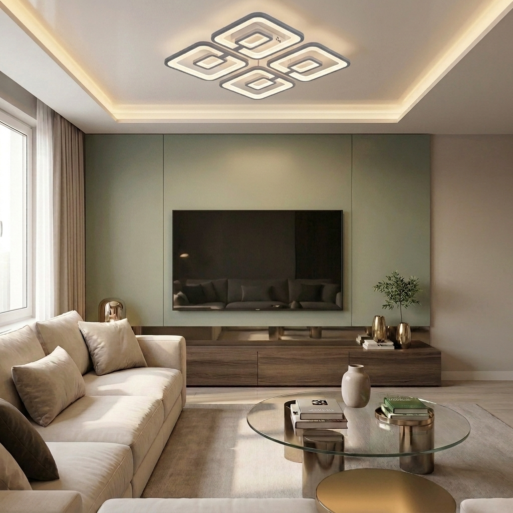 Lustră LED patrata 250W alba - lustre-led.ro