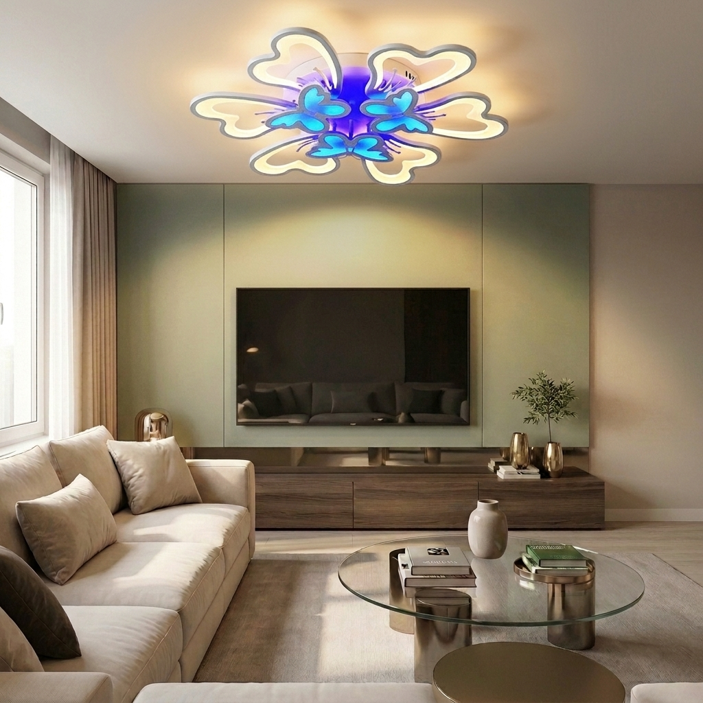 Lustră LED asimetrica 210W alba - lustre-led.ro