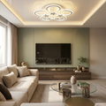 Lustra LED cu telecomanda, 200W, alba, trei tipuri de lumina calda/naturala/rece, dimabila, aplicata, rotunda