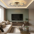 Lustra LED cu telecomanda, 250W, neagra, trei tipuri de lumina calda/naturala/rece, dimabila, aplicata, rotunda