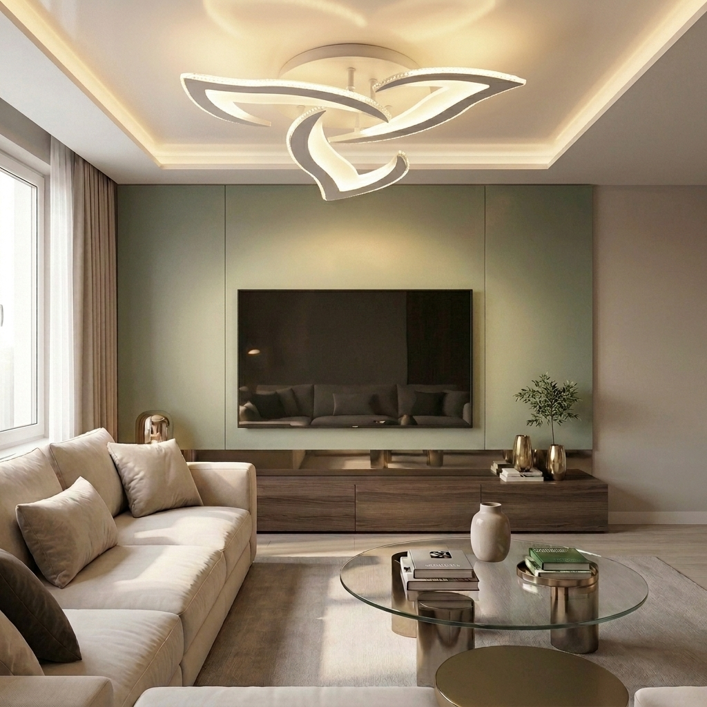 Lustră LED asimetrica 130W alba - lustre-led.ro