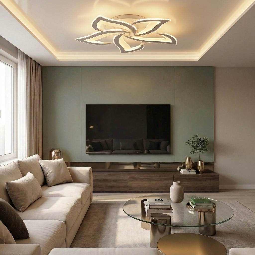 Lustră LED asimetrica 146W alba - lustre-led.ro