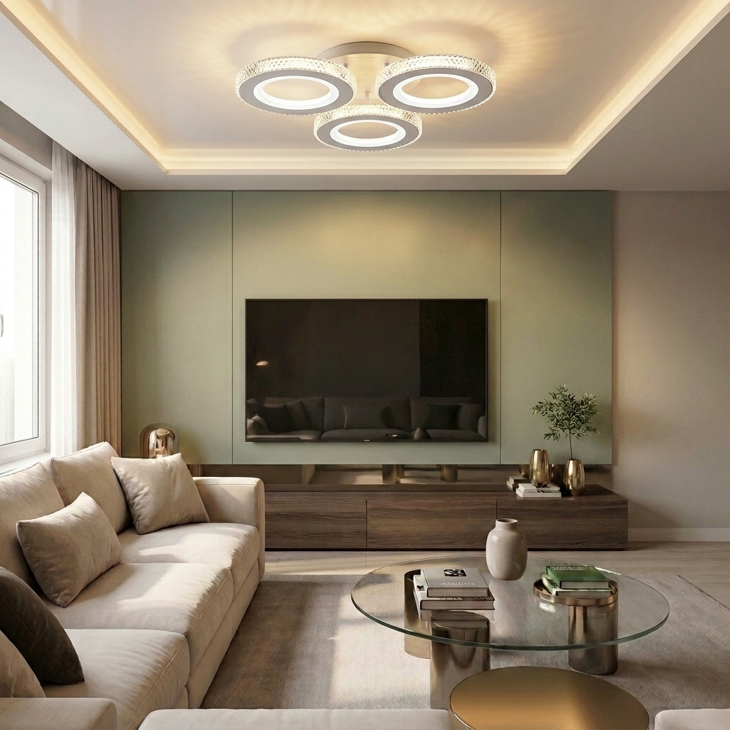 Lustră LED rotunda 122W alba - lustre-led.ro