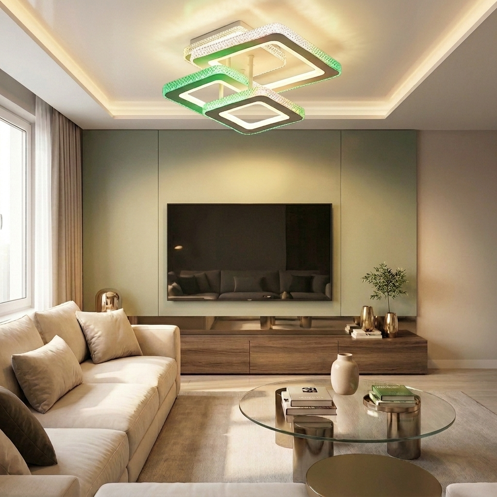 Lustră LED patrata 86W alba - lustre-led.ro