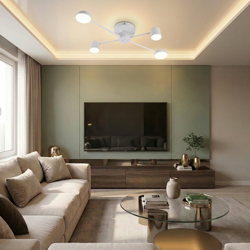 Lustră LED asimetrica 48W alba - lustre-led.ro