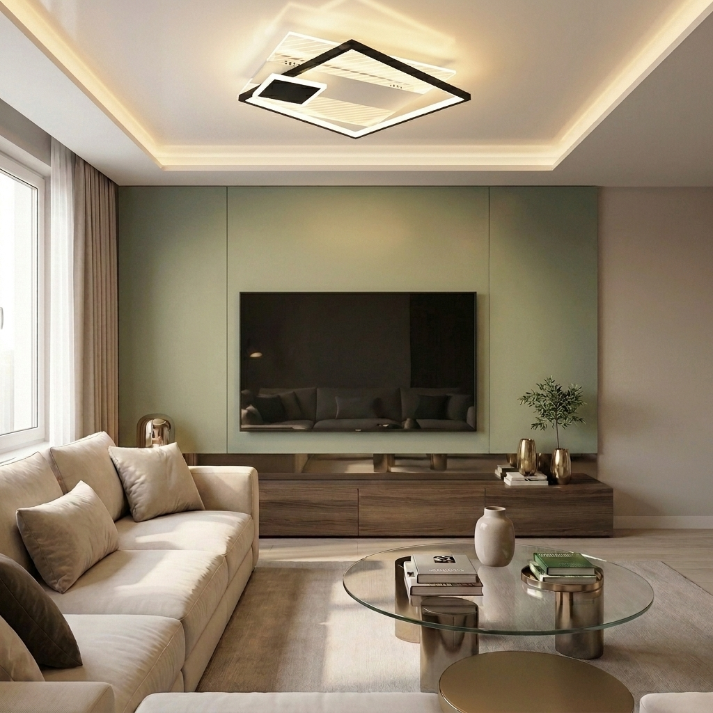 Lustră LED patrata 104W alba - lustre-led.ro