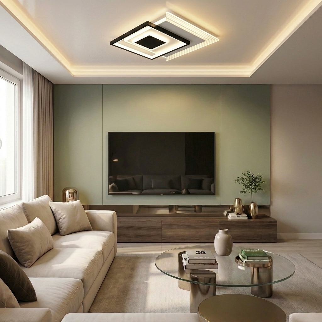 Lustră LED patrata 94W alba - lustre-led.ro