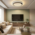 Lustra LED cu telecomanda, 102W, alba, trei tipuri de lumina calda/naturala/rece, dimabila, aplicata, rotunda