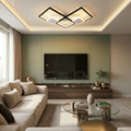 Lustra LED cu telecomanda, 120W, neagra, trei tipuri de lumina calda/naturala/rece, dimabila, aplicata, patrata