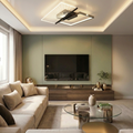 Lustra LED cu telecomanda, 38W, neagra, trei tipuri de lumina calda/naturala/rece, dimabila, aplicata, patrata