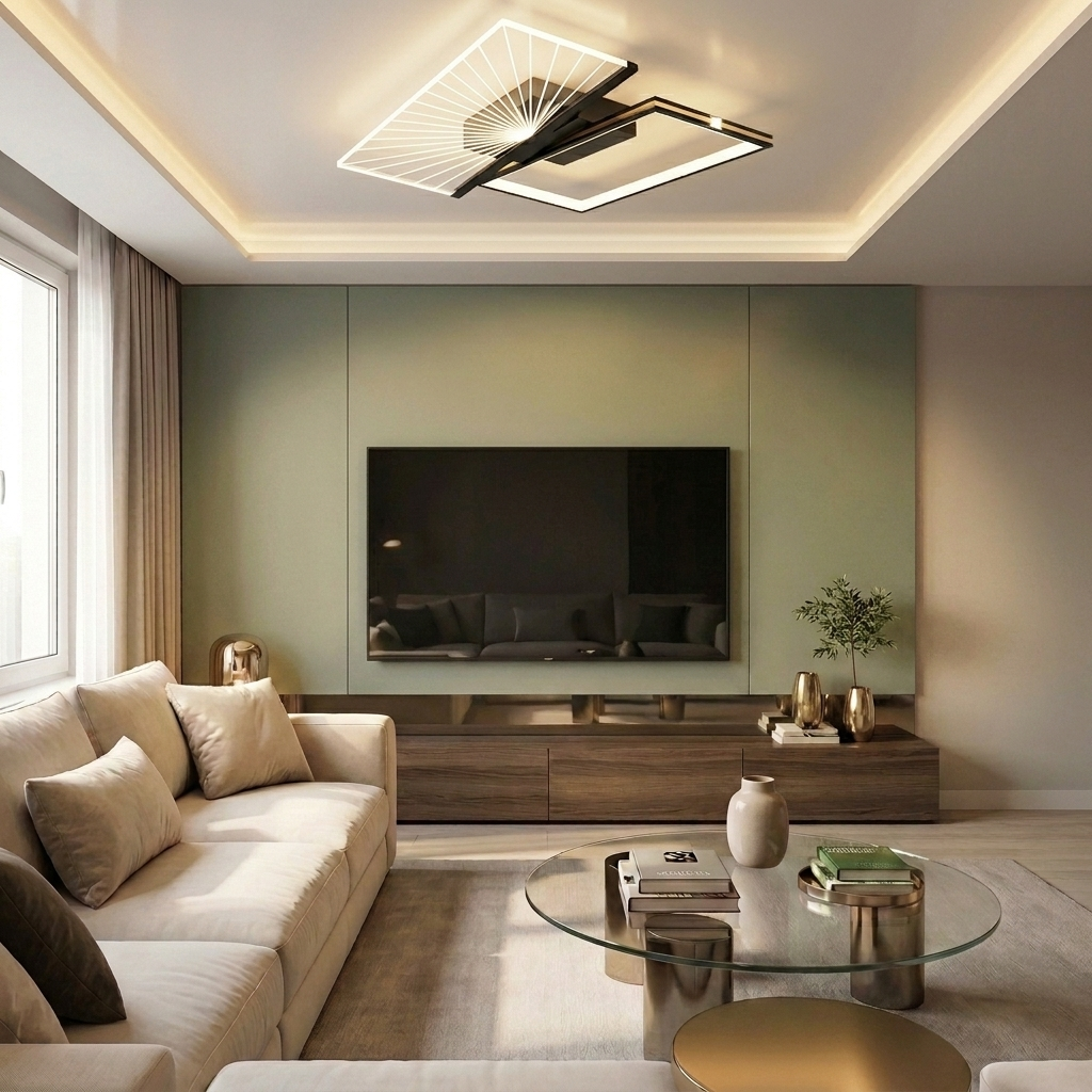Lustră LED patrata 38W neagra - lustre-led.ro