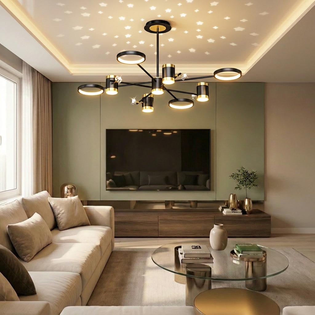 Lustră LED asimetrica 142W neagra - lustre-led.ro