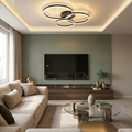 Lustra LED cu telecomanda, 58W, neagra, trei tipuri de lumina calda/naturala/rece, dimabila, aplicata, rotunda