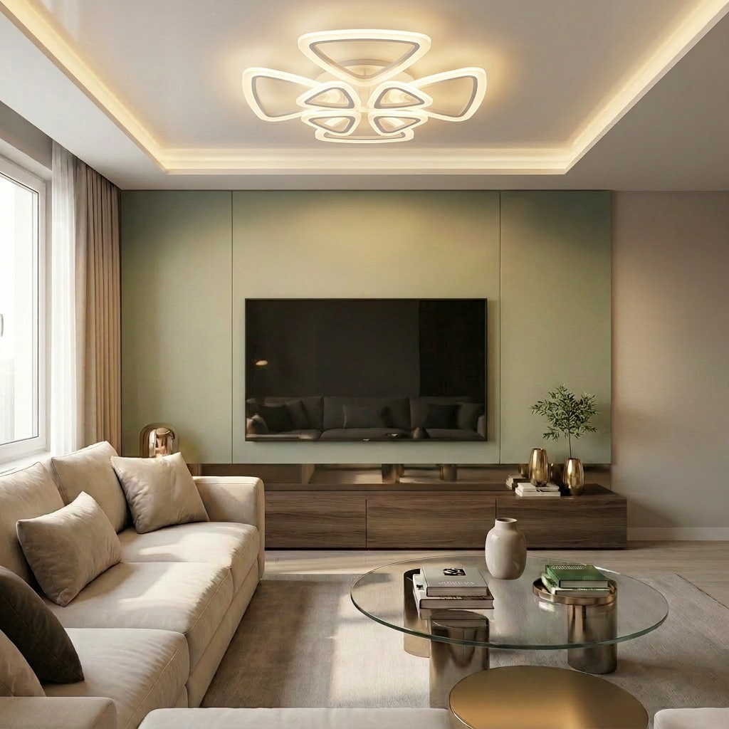 Lustră LED asimetrica 95W alba - lustre-led.ro